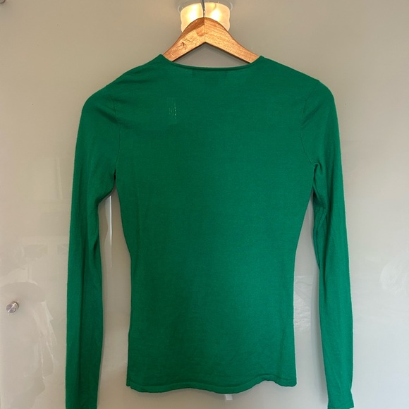 ralph lauren black label emerald green cashmere and silk long sleeve - Picture 2 of 5
